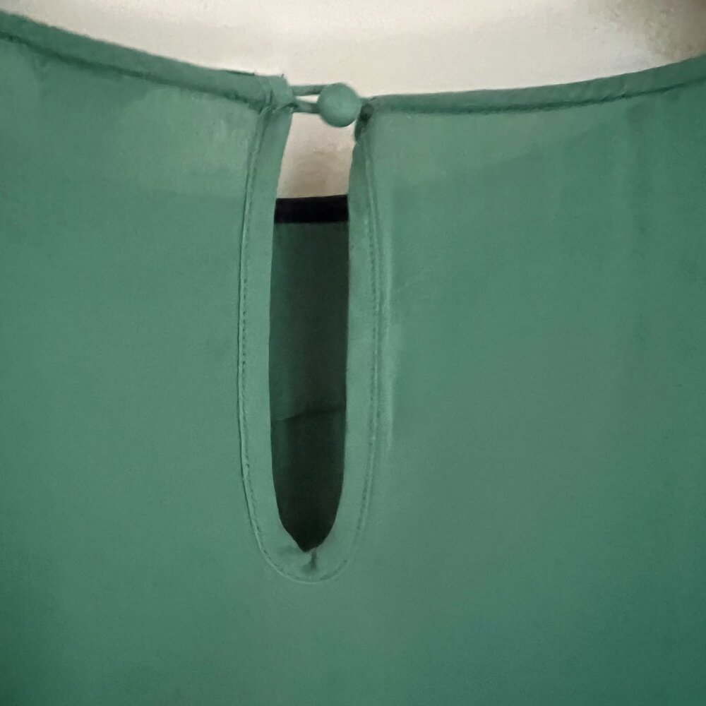 J. Crew Silk Blouse, Emerald Green, Size 8P - Picture 2 of 8